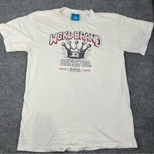 WKCD Brand Men's T-Shirt XL White Crown Logo Denim Co Vintage y2k